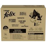 Felix Delicaat conisch gemengde keuze: Rundvlees, kip, tonijn, kabeljauw – 80 x 85 g