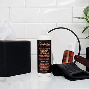 Shea Moisture African Black Soap Eczema Psoriasis Therapy Body Lotion Medicated for Sensitive Skin and Dry Skin 12 oz