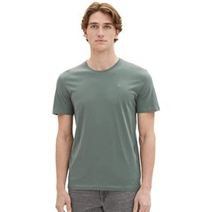 TOM TAILOR T-shirt basique pour homme avec logo brodé, Rouge velouté (14302), XXL