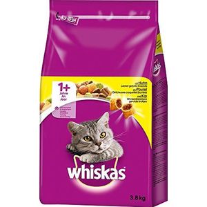 Whiskas kattenvoer droogvoer Adult 1+ met kip, 1 Beutel (1 x 3,8 kg), kip