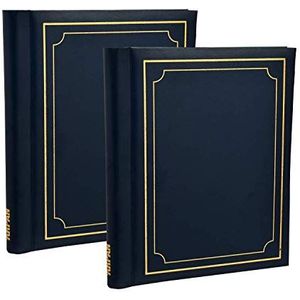 Arpan 2 x fotoalbum, 40 pagina's, gemakkelijk te plakken, luxe padded van Arpan (blauw, 2 stuks)