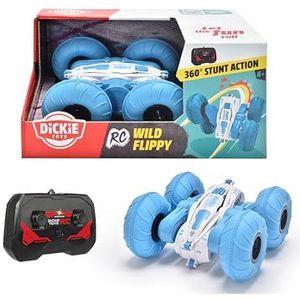 Dickie Toys - Wild Flippy op afstand bestuurde auto (blauw), op afstand bestuurde auto met draaifunctie en flip (tot 8 kmh), speelgoedauto voor kinderen vanaf 6 jaar