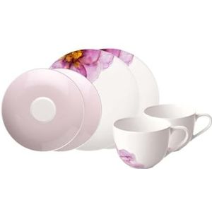 Villeroy & Boch - Rose Garden koffieservies, 6 p., serviesset voor 2 personen, premium porselein