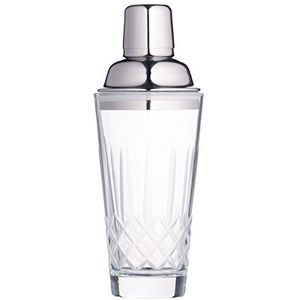 BarCraft Cut-Glass Cocktailshaker met roestvrijstalen stranden, 400 ml