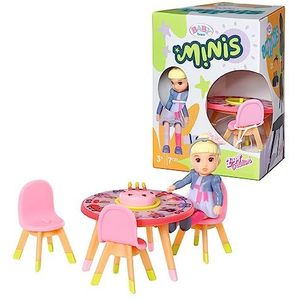 BABY born Minis Happy Birthday-set met Lea 906170 - 7 cm grote pop met exclusieve accessoires en 1 beweegbare body voor realistisch spel - geschikt voor kinderen vanaf 3 jaar