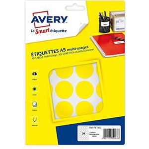 AVERY - Doos met 240 gele zelfklevende ronde etiketten, diameter 30 mm