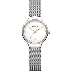 BERING Gemengd analoog kwarts klassieke collectie horloge met armband van roestvrij staal en saffierglas, zilver., Armband