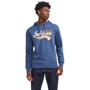 JACK & JONES Jjelogo Hoodie 2 kraag 23/24 Noos Hoodie voor heren, Lichtblauw/details: gemengd