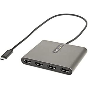 StarTech.com USB-C naar 4x HDMI-adapter, externe video- en videokaart, USB type-C naar Quad HDMI, 1080p 60Hz, multi-monitor splitter, Windows (USBC2HD4)