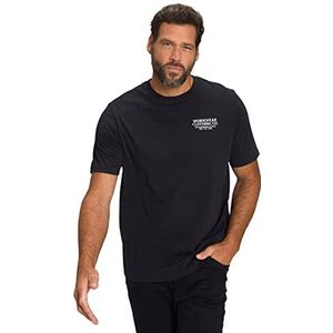 JP 1880 T-shirt imprimé dos en métal grande taille L-8XL 808830, Noir, XXL