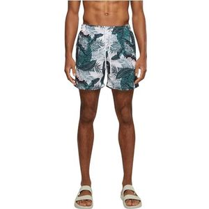 Urban Classics heren zwembroek Pattern Swim Shorts, Multi-coloured (Palm Leaves 01681), S