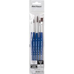 da Vinci Student Series 3504 Forte Student - Set van 5 penselen - Sterk synthetisch met blauwe handgrepen - Robuust en duurzaam voor alle media