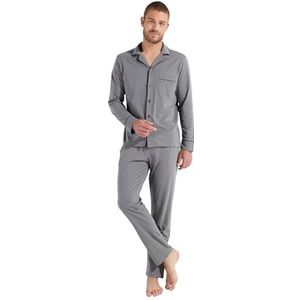 Hom Lange pyjama Albert Pajama set voor heren, grijs.