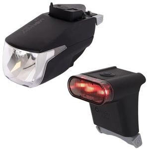 MonkeyLink Light 30 LUX fietsverlichtingsset, fietsaccessoires voor en achter, magneetbevestiging, met StVZO-goedkeuring, zwart