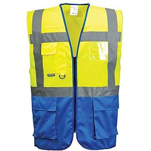 Portwest Executive Warsaw vest, kleur: geel/koningsblauw, maat: XL, C476YRBXL