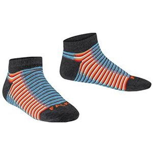 FALKE Colour Pixel Sokken, uniseks, kinderen, katoen, wit, blauw, grijs, modesieraden, gestreept, lage pasvorm, 1 paar, Blauw (Indigo Mel. 6227)