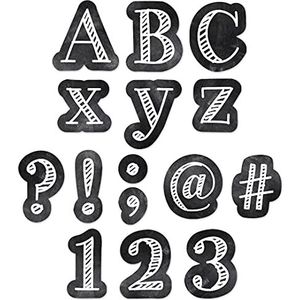 Creative Teaching Press Design krijtbord 10,2 cm letters, zwart/wit (0279)