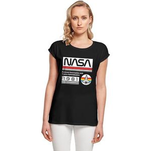 MERCHCODE Mp5009991-dames NASA - 1981 T-shirt voor dames (1 stuk), zwart.