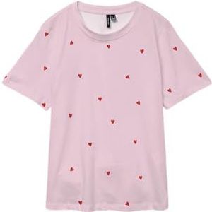 Vmpaulina AOP Ss T-shirt Ga JRS Noos, Pink-a-boo, XS