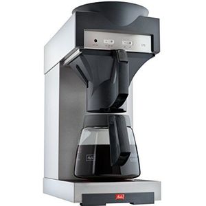 Melitta 20348 filterkoffiezetapparaat met glazen kan, 1,8 l, warmhoudplaat, 17 m, roestvrij staal/zwart