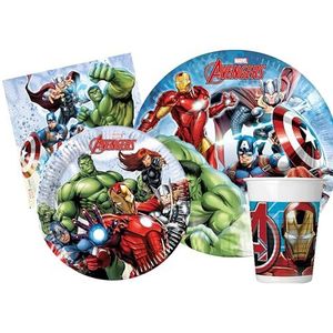 Ciao - Kit Party Table Marvel Avengers (assiettes, verres, serviettes), multicolore, AZ070