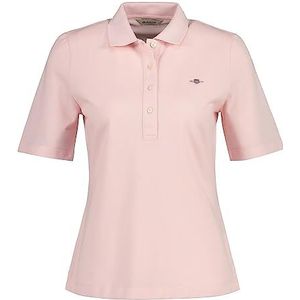 GANT Slim Shield Ss Piqué Poloshirt voor dames, vervaagd roze