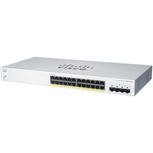 Cisco CBS220-24T-4G Smart Business Switch | 24 GE-poorten | 4 x 1G SFP-poorten | 3 jaar beperkte hardwaregarantie (CBS220-24T-4G-EU)