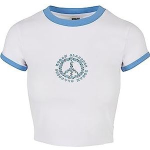 Urban Classics - Stretch Jersey Crop top - Wit Blauw