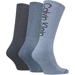 Calvin Klein Calvin Klein Athleisure Crew Socks Crew Socks voor heren, 3 stuks, Denim Melange