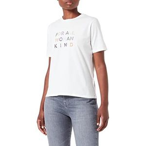 7 For All Mankind T-shirt van katoen voor alle vrouwen met print, wit, maat L, Wit