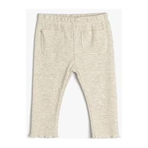 Koton Babygirl Legging basique avec poche côtelée, Beige (050), 2-3 Jahre