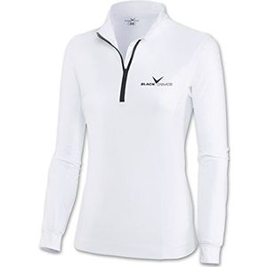 Black Crevice Dames ski-T-shirt met ritssluiting, wit/zwart, maat 36