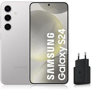 SAMSUNG GALAXY S24, Android 5G smartphone, 128 GB, snellader 25 W inbegrepen [Amazon Exclusive], smartphone ontgrendeld, zilver, Franse versie