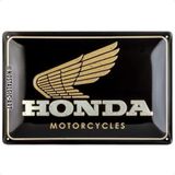 Nostalgic-Art Honda Retro metalen bord 20 x 30 cm - gouden motorfietsen - cadeau-idee voor Honda fans vintage metalen accessoires