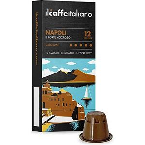FRHOME - 100 koffiecapsules compatibel met Nespresso - Napoli-mengsel intensiteit 12 - Il Caffè Italiano