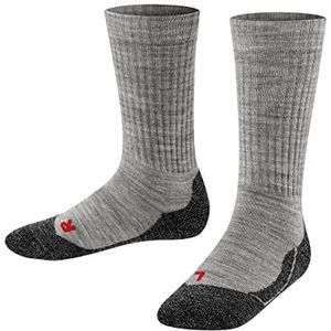 FALKE Unisex kinderen actieve warme dikke warme sokken voor buitensporten ademend sneldrogend klimaatregulerend geurremmend wol functioneel garen 1 paar, Grijs (Mid Grey Melange 3530)