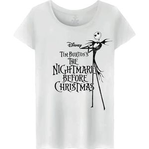 Nightmare Before Christmas T-shirt pour femme, blanc, L