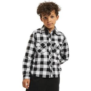 Brandit Checkshirt-hemd voor kinderen in de maten 122-176, wit/zwart, 158-164, Wit/Zwart