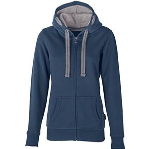 HRM Damesjack met capuchon, hoogwaardige capuchonjas voor dames, met contrasterende binnenvoering, hoodie met capuchon, hoogwaardig en duurzaam, denim, XXL, #NAME?