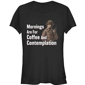 Stranger Things T- Shirt À Manches Courtes Coffee and Contemplation Femme, Noir, L