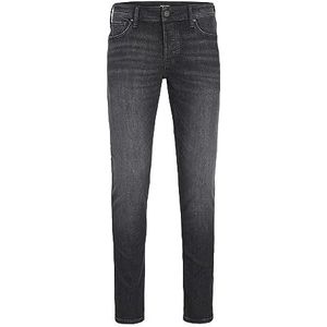 JACK & JONES Slim jeans met gewassen effect met knoopsluiting en ritssluiting, zwart, 32 W/30 l, zwart.