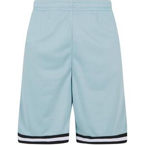 Urban Classics Gestreepte mesh shorts heren shorts, Oceaan Blauw/Zwart/Wit