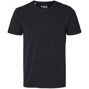 SELECTED HOMME T-shirt voor heren van biologisch katoen, Zwart (zwart).