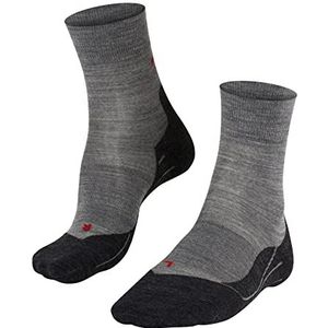 FALKE RU4 Wool Hardloopsokken voor dames, scheerwol, grijs, zwart, gemiddelde dikte, zonder patroon, met gemiddelde wattering, warm, lang, voor sport, joggen, hardlopen, 1 paar, lichtgrijs melange (3830)