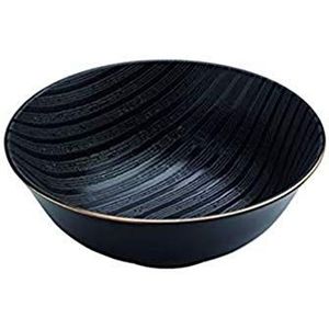 Zafferano Black Stone Bowl Serie groot porselein, Ø 203 mm, kleur zwart gouddraad, vaatwasmachinebestendig, 3 stuks