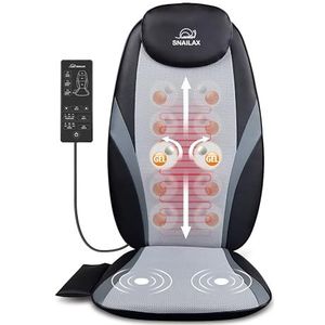 Snailax Shiatsu-massageapparaat met verwarming, gelmassageknopen, diep kneden massagekussen, massagekussen voor thuiskantoorstoel
