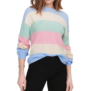 ONLY Onlatia L/S Stripe Pullover Knt Noos Onlatia L/S Stripe Pullover Knt Noos Dames (1 stuk), Kentucky Blue/Whitecap/Surf