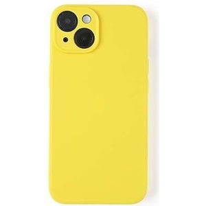 PASUTO Compatible avec iPhone 14 Case Liquid Silicone Cover Full Body Protective Cover Shockproof Slim Phone Case Anti-Scratch Soft Microfiber Lining 6.1 inch Yellow