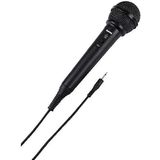 Hama - 46020H - Monofoon microfoon, metalen zwarte afwerking, 3,5 mm jack en 3,5/6,35 mm adapter, aan/uit-schakelaar op de microfoon, 600 Ohm, dynamisch en unidirectioneel - 3.00m snoer