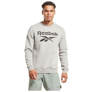 Reebok Sweatshirt voor heren, ronde hals, logo, grijs gemêleerd medium